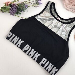 PINK Victoria's Secret Black and silver bralette
